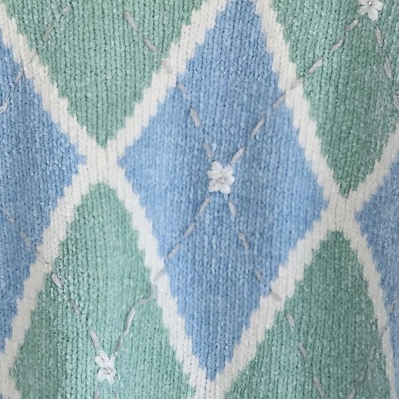 Alfred Dunner Chenille Sweater 3 Pc Set Large Stripe Embroidery Beaded Knit Lot - Picture 3 of 16